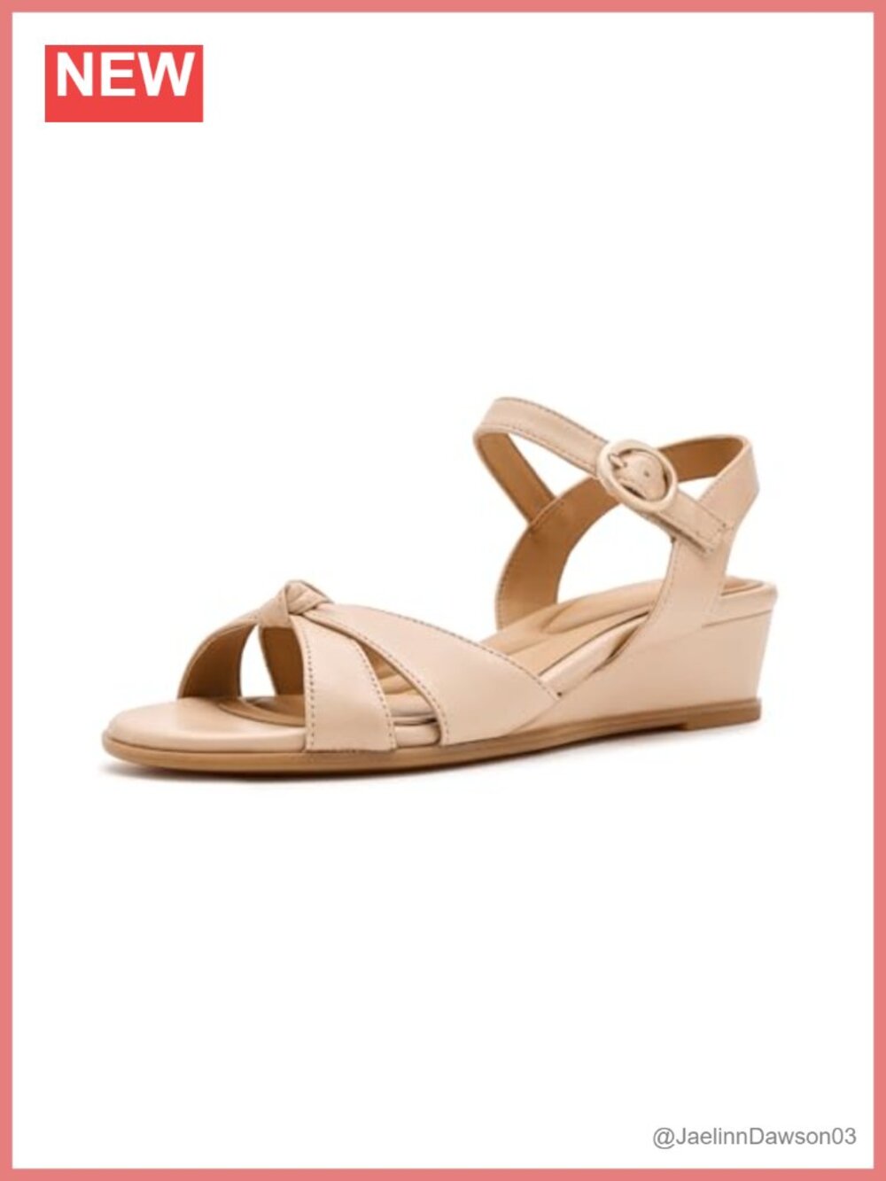 Women's Leather Ankle Strap Wedge Sandals Open Toe